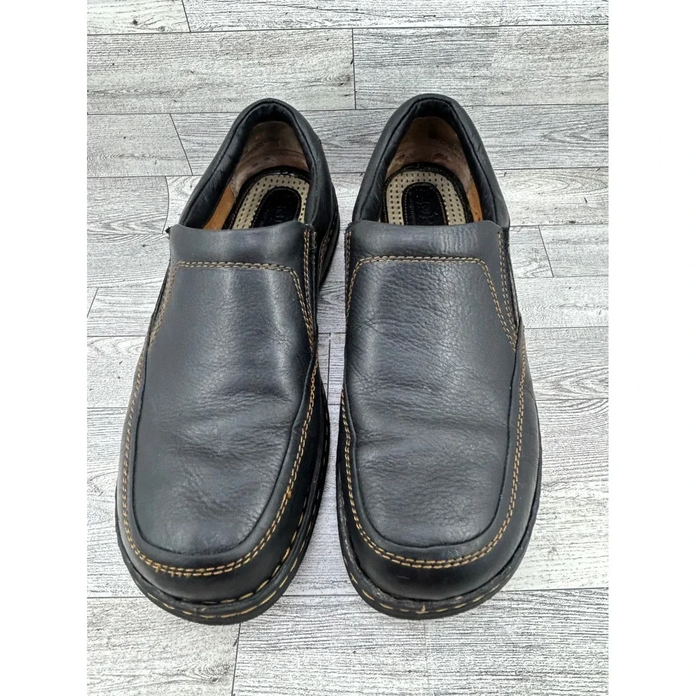 Born Men Black Leather Slip On Moc Toe Loafers‎ Shoes M3663 CCI15 Size 12M